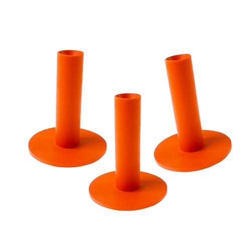 ECADDIE Lot de 3 tees de golf orange en caoutchouc 70 mm – Convient pour les bois de parcours et de conducteur