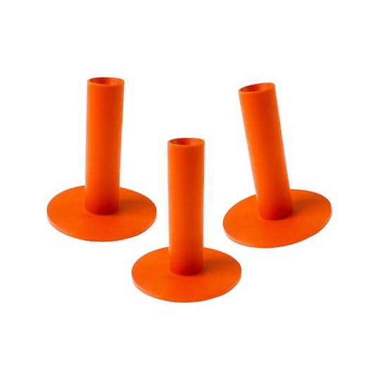 ECADDIE 70mm Orange Driving Range Rubber Golf Tees (3 Pack) - Suitable for Driver and Fairway Woods