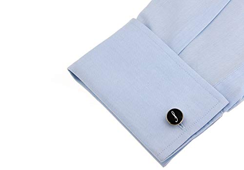Mancuernillas KnBoB Hombre Alfabeto Negro Elegantes miniatura 4
