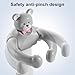 Baby Shower Stand, Foldable Baby Bear Bath Stand Adjustable Infant Bath Support Toddler Showers Stands with Anti-Slip Base Drainage Holes Shower Head Holder for Infants 8-36 Months Gift Grey Bear
