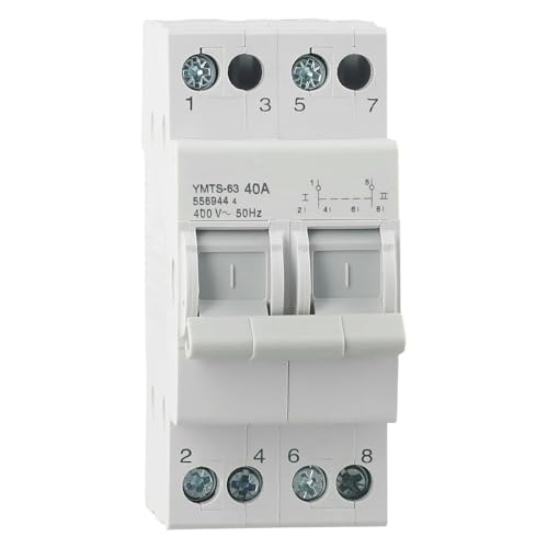 EFDBPNYM Transfer Switch Circuit Breaker 2P 63A 8KA Dual Power Manual Tool White for Current and Voltage Tools(63A)