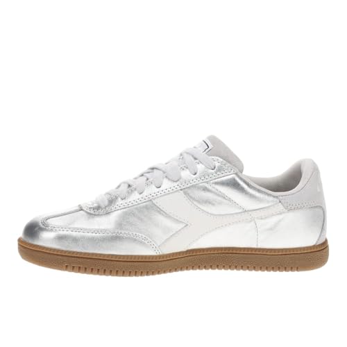 Image of Diadora Mens Trainer Metallic Lace Up Sneakers Shoes Casual - Silver