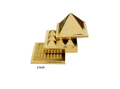Image of Vastu Brass 3 Layer Pyramid | Pure Brass Vastu Remedy | 2-Inch | Pyramid for Positive Energy, Health & Wealth | Vastu Dosh Remedies for Home & Office | Pack of 1