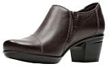 Clarks Women's Emslie Warren Zipper Ankle Boot, Dark Brown, 10