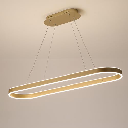 Lampe à suspension LED ovale LWX réglable hauteur pour table à manger et bureau