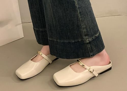PU Leather Mules for Women Casual Cute Mary Jane Flat Shoes Ballet Flats Shoes Outdoor Comfort Dressy Shoe 20252