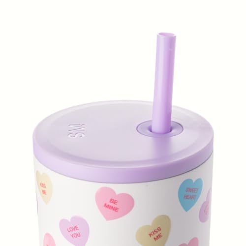 Image of Simple Modern Valentine's Day 40 oz Tumbler with Handle and Straw Lid | Gifts for Her | Insulated Reusable Stainless Steel Water Bottle Travel Mug Cupholder Use | Trek Collection | Word Hearts