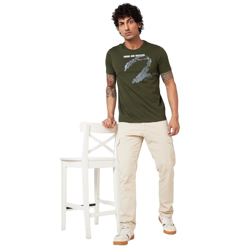 Image of Spykar Men's Solid Slim Fit T-Shirt