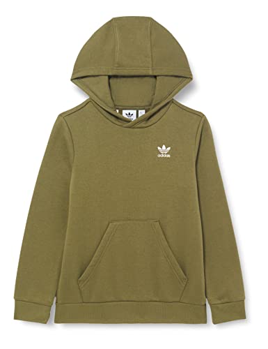 adidas Hoodie Sweatshirt Unisex Kids, Focus Olive/White, 910A