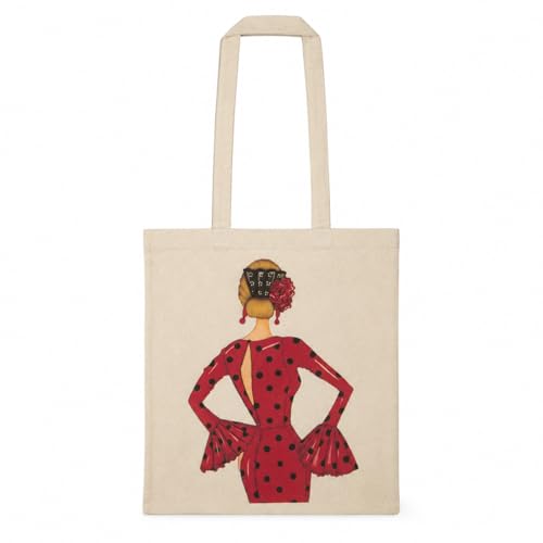 IllustrArte Bolsa Cádiz Flamenca María Rojo 38 x 42 cm