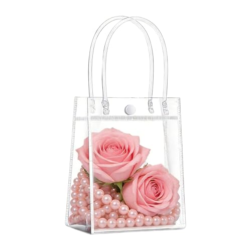 Bolsas De Regalo | Reutilizables Transparentes Con Asas - Bolsas De Detalles Portátiles Para Cumpleaños,para Boda Cumpleaños Pascua Vacaciones Negocio Minorista Dulces Galletas Comida Niños