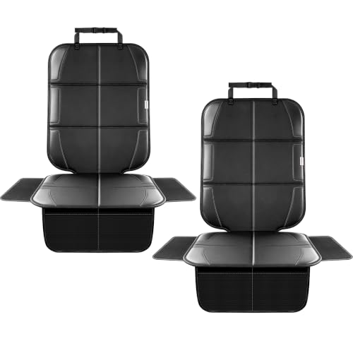 Image of Meolsaek Car Seat Protector for Child Car Seat，600D Waterproof Car Seat Cover，Thickest Padded Non-Slip Fabric for Child and Pet with Pockets (2 pcs)