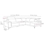 Valencia Pista Geniune Leather Reclining Sectional Sofa with Right Hand Chaise -| Power Recliner Chair, Nappa 11000 Leather | L Shaped Couch for Living Room Furniture, Cloudy Grey - Image 3