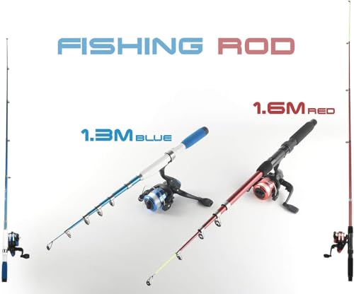 Fishing Rod Reel Combos Collapsible Fishing Rod Kit, 2PCS Telescopic Fishing Pole+2PCS Spinning Reels+Lures Hooks+Tackle Bag+Fishing Accessories Full Combo for Kids Youth - Image 5