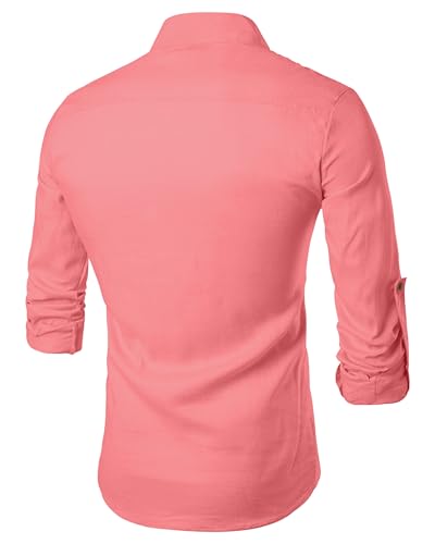 Image of Zombom Men's Cotton Blend Solid Casual Regular Fit Mandarin /Chinese Collor Short Full Sleeve Kurta for Men
