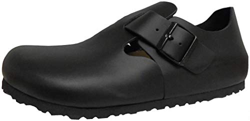 Birkenstock Unisex London Soft Footbed Shoe, Black Leather, Size 41 EU (8-8.5 M US Men/10-10.5 M US Women)