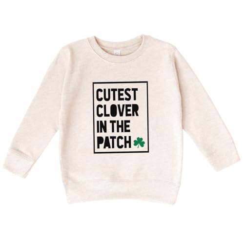 Bump and Beyond Designs Toddler St. Patrick's Day Sweatshirt, Cutest Clover in The Patch