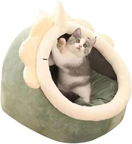 オールシーズン対応 半密閉型 断熱防寒 冬暖かい 室内用 小型犬・猫・小動物適用 猫ハウス・犬小屋・ペットベッド (グリーン)
