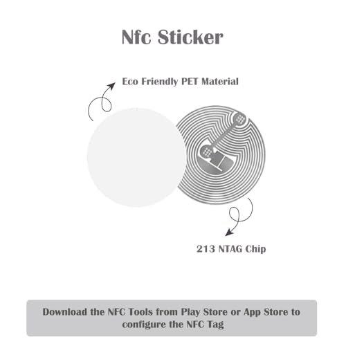 Image of (Pack Of 10) Ntag216 Nfc Sticker Tag A- 888 Bytes Memory | 6X More Storage Than Ntag213 | Rewritable & Durable | Universal Compatibility With Nfc Phones & Readers, 10 Labels