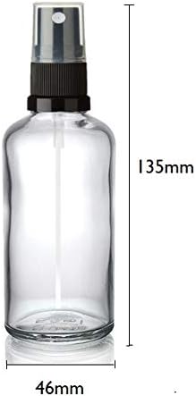 Avalon Cosmetic Packaging 100ml Empty Glass Spray Bottles with BLACK GL18 Atomiser Fine Mist Sprays (EU Manufactured) - Pack of 4 (CLEAR) - Image 3