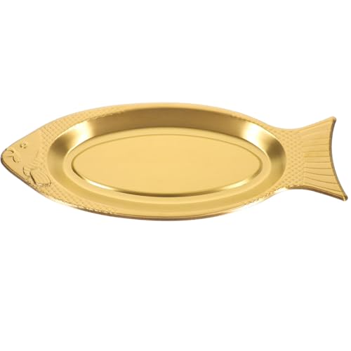 Assiette de service poisson doré 40 cm inox style restaurant - 2