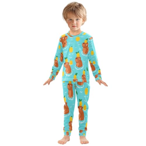 Pajama Sets Long Sleeve Cute Bears with Oranges Soft Comfy Sleepwear 2 Piece PJS 3-8T2