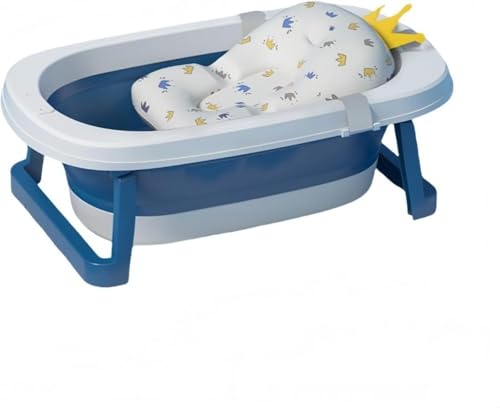 samchu中小型ペット浴室折りたたみバスタブコンパクト犬猫汎用滑り止め付きシリコンマット9cm超薄型省スペース適しマンション収納向き (ブルーのバスベッドモデル)