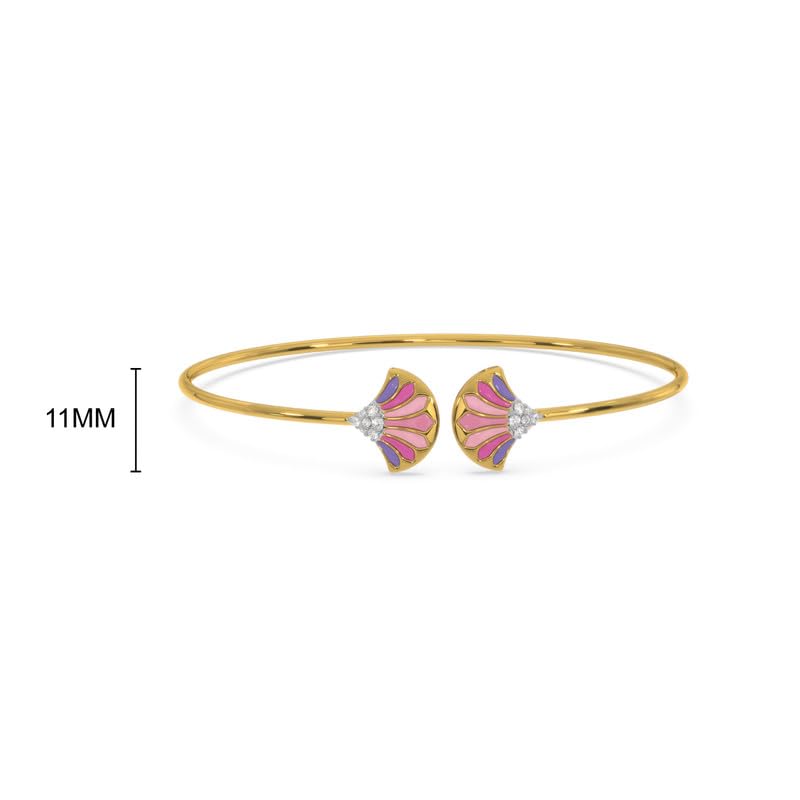 Image of Kisna 14 KT Fanfaire Yellow Gold Diamond Bangle For Women