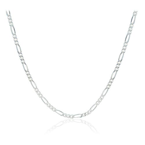 Michael Zweig Sterling Silver Figaro Chain Necklace 16 in. Length, 1.5mm Thick, with Spring Ring Italy Tag