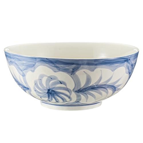 Maxdot Blue and White Bowl 10 x 5 Inch Large Hand...