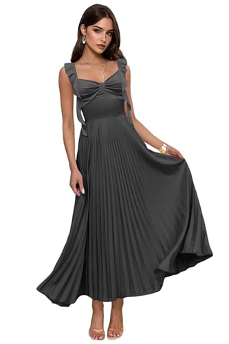 Long Women's Satin Bridesmaid Dresses Corset Pleated Formal Evening Dress for Women