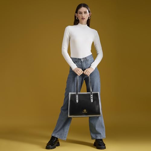 Image of Caprese Dee Large Laptop Compatible Tote Bag for Women with Multi Compartments | Stylish Shoulder Bag with Premium Metal Letter Logo | Perfect for Daily Use Work, Office & Professionals