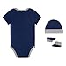 Nike Baby`s Bodysuit, Hat and Booties 3 Piece Set (Blue(LN0073-U9J)/Grey/White, 6-12 Months)