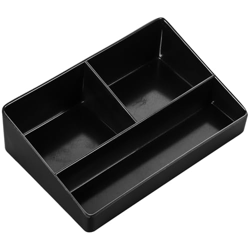 Homoyoyo Caja Organizadora de Café y Bolsitas de Té de Escritorio Negra 3 Compartimentos Soporte Multifuncional para Bolsas de Azúcar y Condimentos Adecuado para Estaciones y Barras de