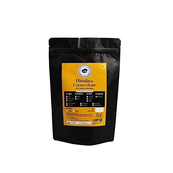 Himalaya Cornerstone Coffee - Light Roast Coffee 100% Arabica Freshly Roasted Ground Coffee (WHOLE BEANS, 250g)
