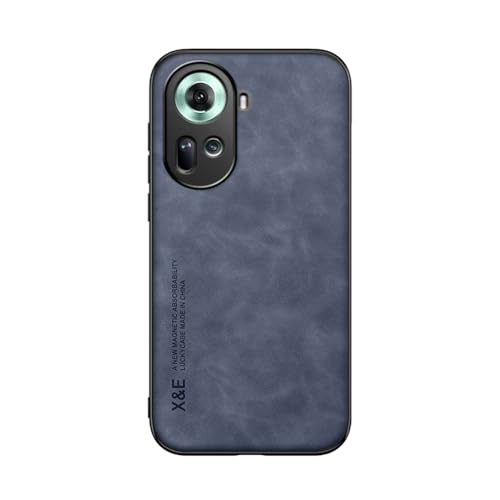 Kepuch Silklike Case for Oppo Reno 11 - Cover Bumper Built-in Metal Plate for Oppo Reno 11 - Blue