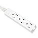 Amazon Basics 15-Foot 3-Prong Flat Plug Grounded Indoor Extension Cord with 3 Outlets - 13 Amps, 1625 Watts, 125 VAC, White
