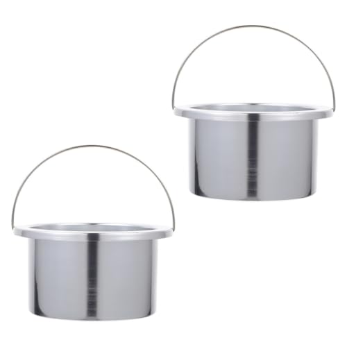 Recipiente para derretir cera de aluminio resistente pack de 2 cazos de acero inoxidable