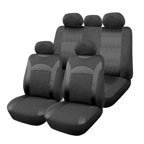 Enerfero Funda Asiento Coche,Funda Asiento del Coche,Juegos Completo Funda Coche.Funda Universal Coche Transpirable (Negro)