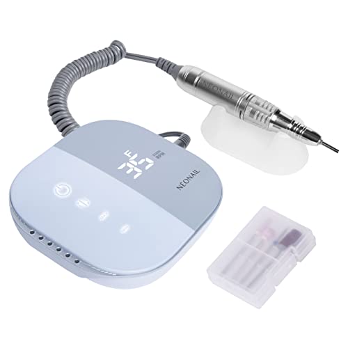 NÉONAIL Elektrische Nagelfräser - Nail Drill One Touch 21W - Elektrische Nagelfeile Maniküre Pediküre Set - Nagelfräser Maniküre - Fräser für Gelnägel - Set mit 4 Fräsen