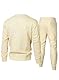 Elegancity Trainingsanzug Herren Set Herren Pullover Sweatshirt und Sporthose Lang 2-Teilige Jogginganzug Sportanzug Herbst Tracksuit,Aprikose L