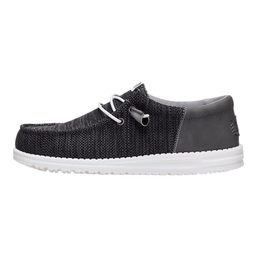 HEYDUDE Mens Wally Funk Mesh Slip On Shoe Black Size 11 | Lightweight Breathable Casual Loafers | Travel Ready Sneakers