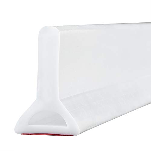 ❤ Crazy Deals 2021 Collapsible Threshold Water Dam -Bathroom Water Stopper Flood Silicone Shower Barrier Dry And Wet Separation Collapsible Shower Threshold (72 Inch)