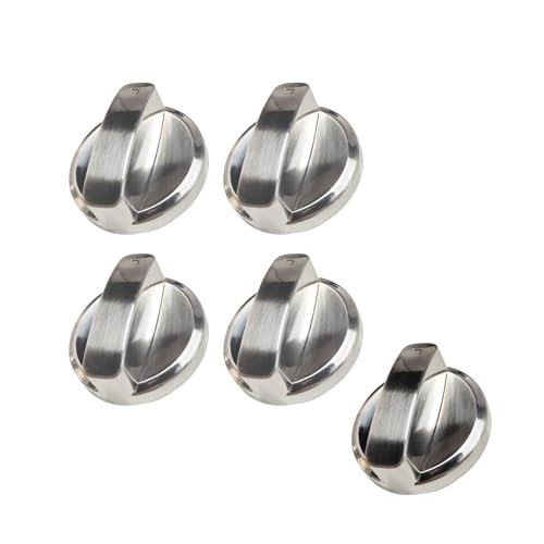 Image of Gas Cooktop 813396 Stainless Steel Knobs Range Burner Knob Replaces 813396, 805071, 808472 (5 Packs)