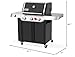 Weber Genesis E-335 Liquid Propane Gas Grill for Outdoor Cooking, 3 Burners and 1 Side Burner, Black – Porcelain-Enameled Cast-Iron Grates, PureBlu Burners & Sear Zone