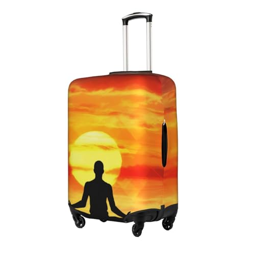 Yoga Meditation Printed Luggage Cover Elastic, Washable, Universal Fit 18-32 Inch Travel Suitcase Cover Easy To Identify2