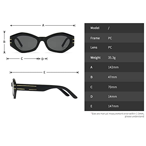 Square Thick Frame Wide Leg Sunglasses Women Retro Beach Sunglasses Men Hip Hop Party Sun Glasses UV4003