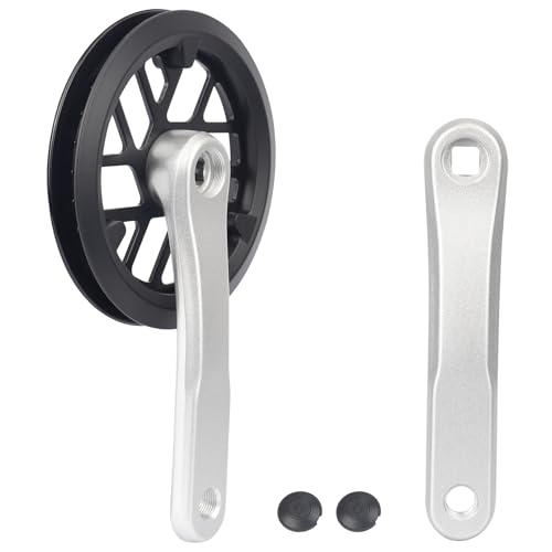 WEEROCK Prowheel Kid Bike Crankset 1 Piece/Single 32T Charing Crank Set with 152mm Arm and Doulbe Chain Covers for 18-24 Inch Kid Bicycles, Compatible with 1/6/ 7/8 Speeds Freewheel