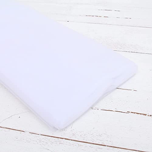 Image of Multi Purpose Solid Nylon Soft Net Combination Fabric - for Wedding, Parties, Costumes, and Decoration (32.8 x 4 Feet, White)