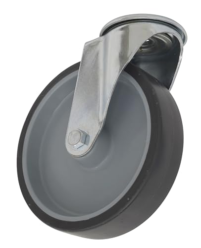 Ø100mm Medium-Duty Thermoplastic Bolt Hole Swivel Castor Wheel - Trade